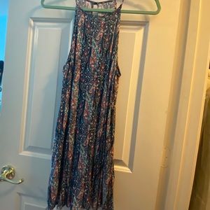 High Neck Patterned Shift Dress